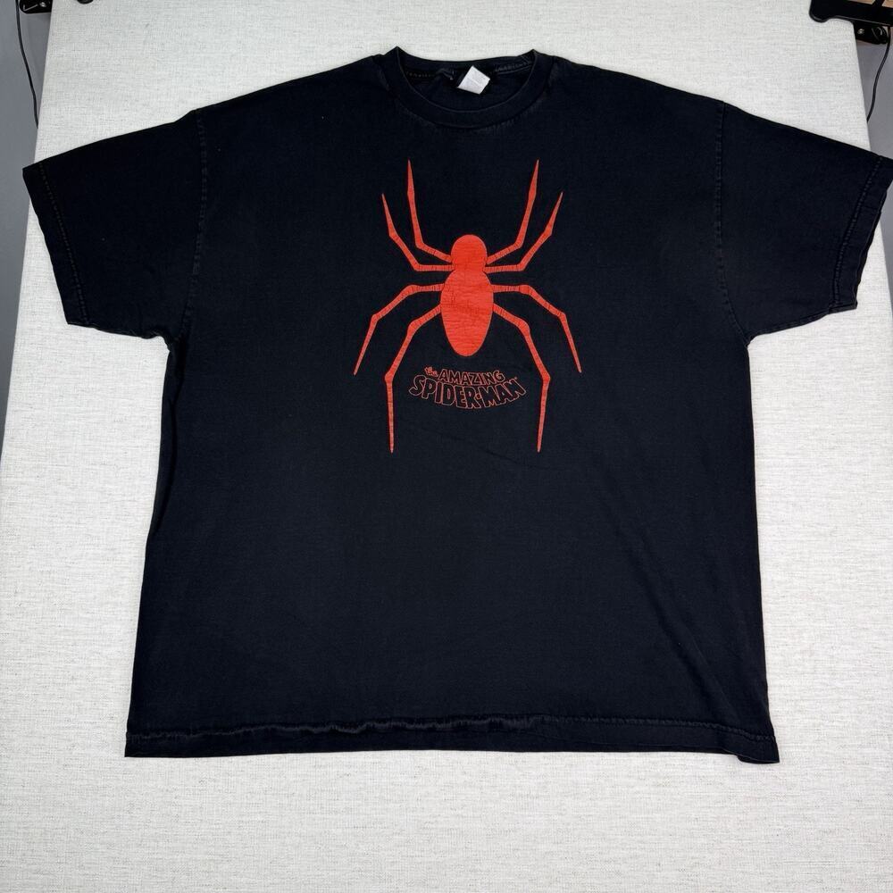 THE AMAZING SPIDER-MAN Spiderman T-Shirt Jersey MENS XXL Marvel Comics Black